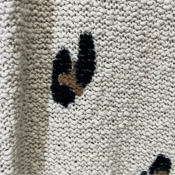 Foxcroft Nikita Cardigan Sweater Medium Leopard Beige Black 100% Cotton NWT - Picture 5 of 16